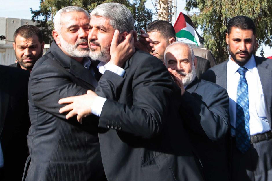 Ismaíl Haniyeh y Jaled Meshal, líderes de Hamás.