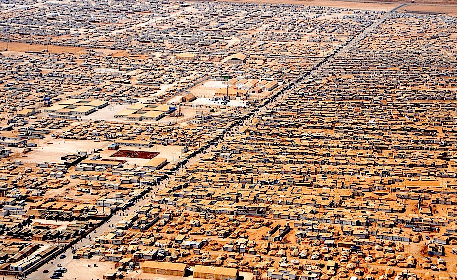 Panorámica del campo de refugiados sirios de Zaatri (Jordania).