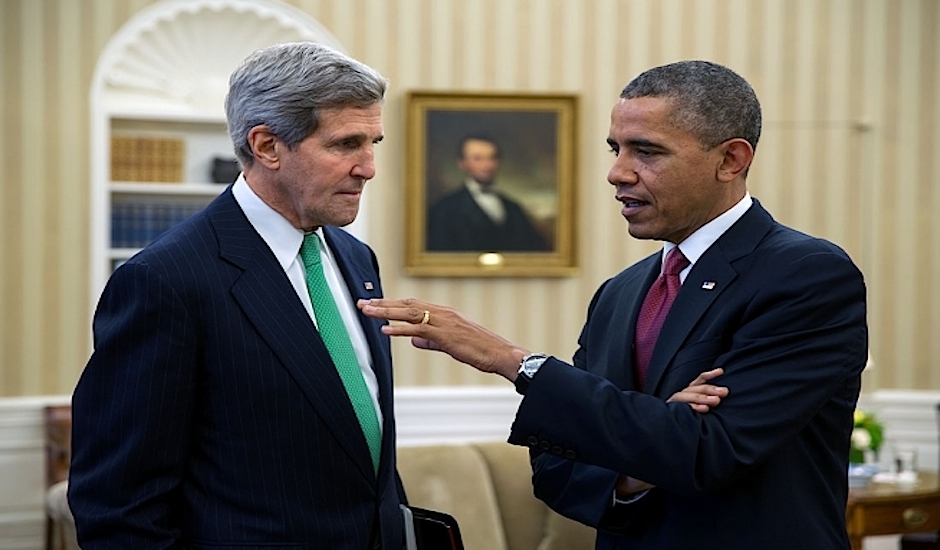 John Kerry y Barack Obama.