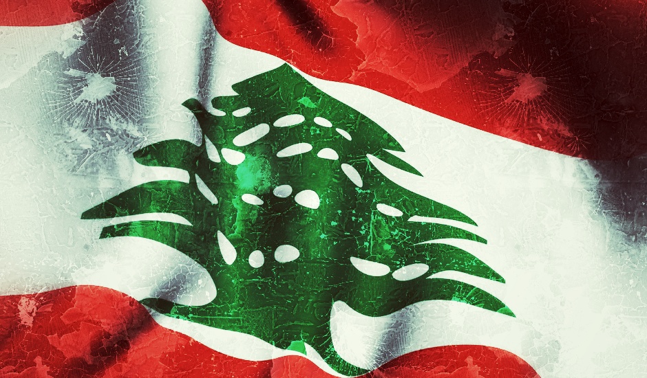 Bandera del Líbano.