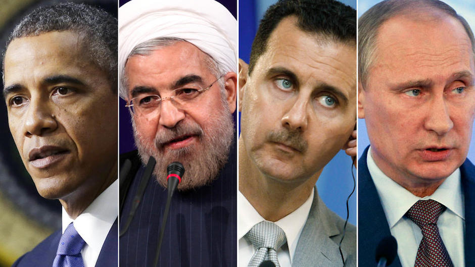 Barack Obama, Hasan Rouhani, Bashar Assad, Vladimir Putin