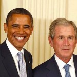 Obama y Bush.