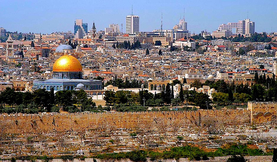 Jerusalén. El Monte del Templo, desde el Monte de los Olivos.