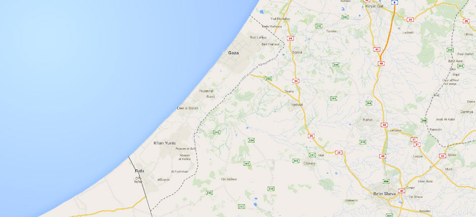 Mapa de Gaza.