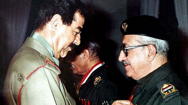 Sadam Husein y Tarek Aziz.