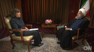 Christiane Amanpour y Hasán Ruhaní.
