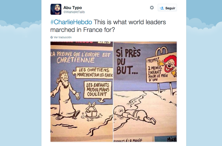 Viñetas de 'Charlie Hebdo' sobre la muerte de Aylan Kurdi.