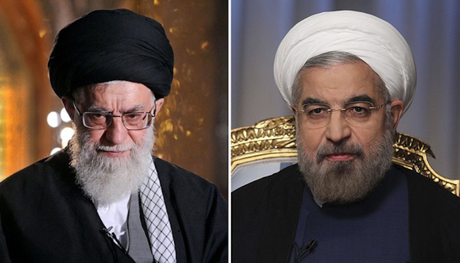 El ayatolá Alí Jamenei y Hasán Ruhaní