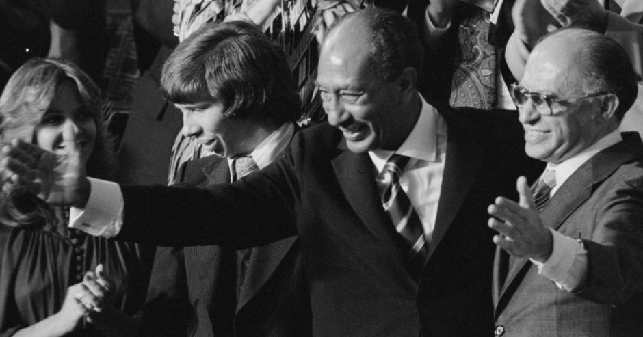 Anuar Sadat y Menájem Béguin, en el congreso de EEUU (18 SEP 78).