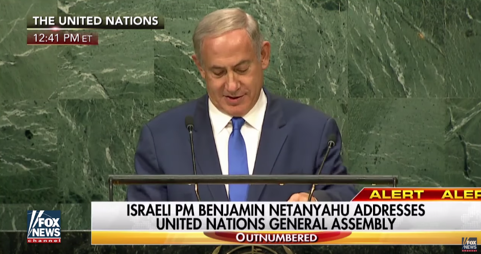 Benjamín Netanyahu, ante la Asamblea General de la ONU.